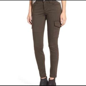 Olive green cargo pants.